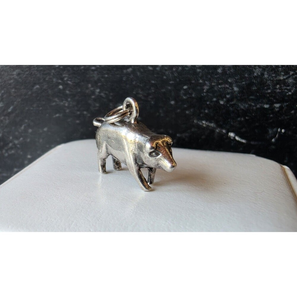 925 Sterling Silver Pig Pendant/Charm Vintage